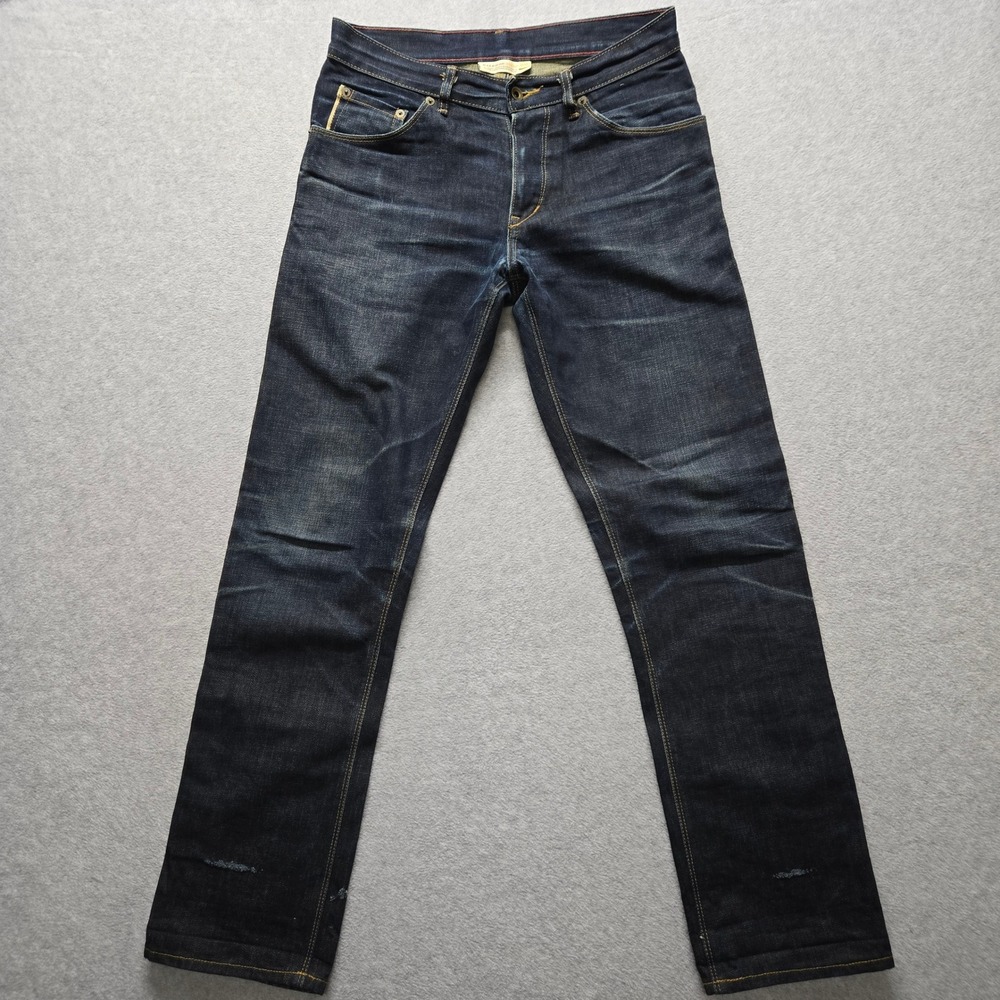 Raleigh Denim Mens 29 White Oak Cone Denim Selvedge Indigo Button Fly Jeans